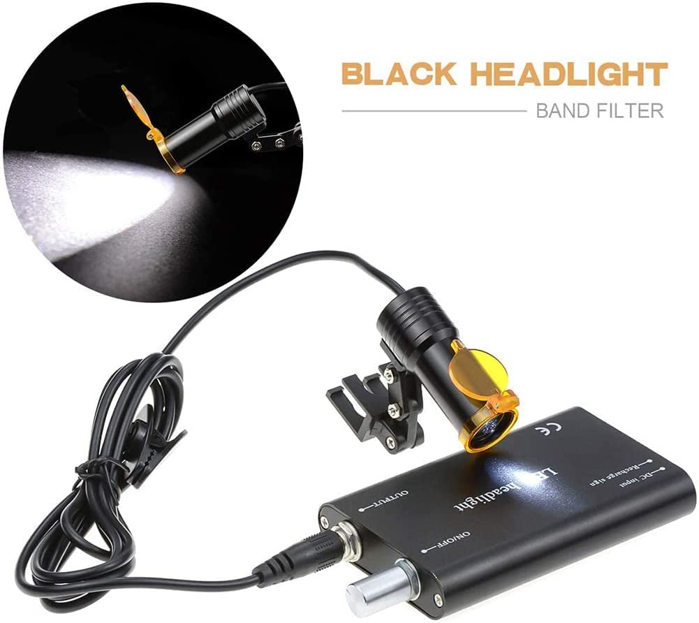 Luce per occhialini dentali, lampada frontale per odontoiatria, lampada frontale dentale a LED portatile con clip, lampada frontale ad alta luminosità per tutti gli occhialini binoculari med