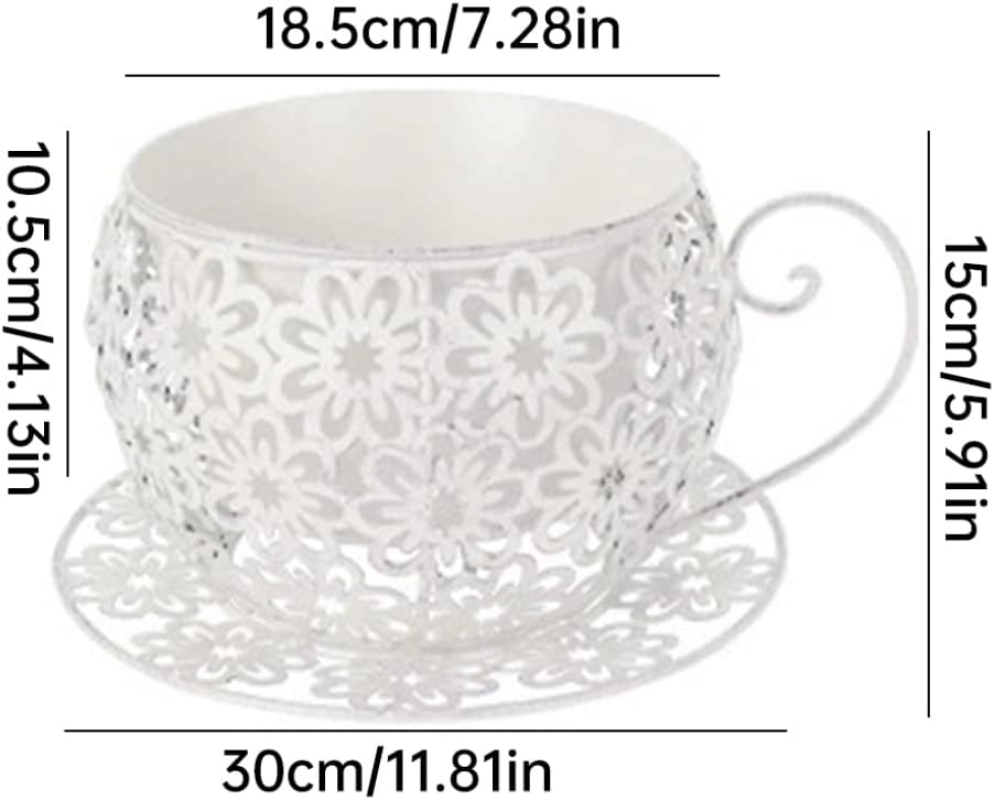 Plant Pots, Flower Pots Coffee Saucer Teacup Garden Planter Vintage Succulent Plant Holder White