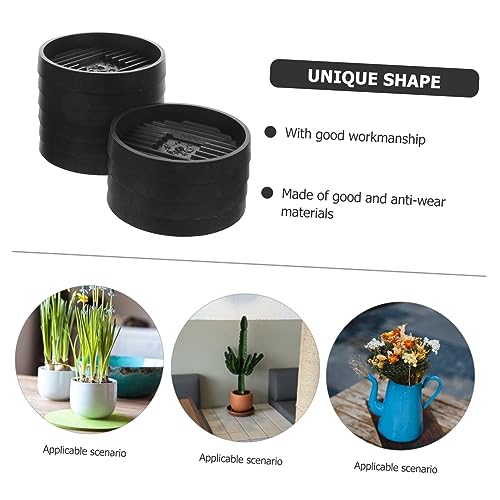 Didiseaon 10 Pcs Almofada De Base Para Vaso De Flores Espessada 10 Unidades (redondo 140# Preto Marr