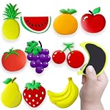 Cossaot 10 Stück Magnete Kinder, Früchte Kühlschrankmagnete Kinder, Dekorative Kühlschrank Magnete, 3D Cartoon Kühlschrankmagnete für Whiteboard Vorschulunterricht, Zuhause, Klassenzimmer