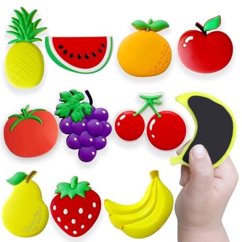 Cossaot 10 Piezas Imanes Nevera Niños, Refrigeradores de Frutas, Creativas Pegan Imanes, Seguros y No Tóxicos Magnets para Nevera, Pizarras Blancas Magnética Oficina Casa Colegio Aulas
