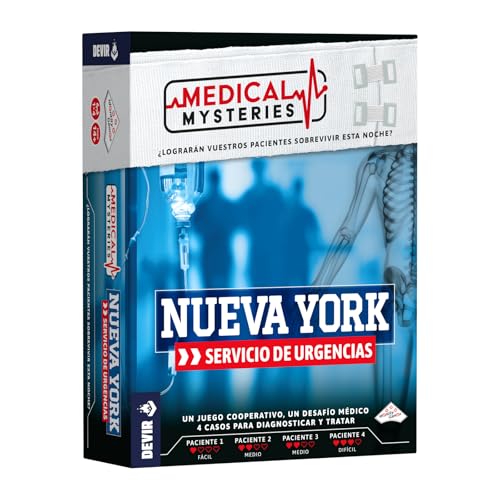Devir - Medical Mysteries New York, Juego de Mesa de Medicina, Juego de Investigación Cooperativo y de Deducción, Scape Room (BGMMNSP)