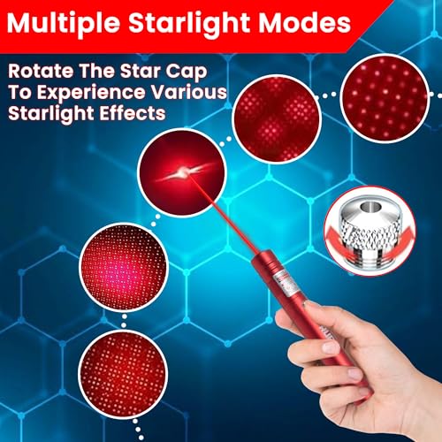 Image of Ruaal Red Laser Pointer High Power | Smart USB Rechargeable Laser Light Pen | Laser Light Powerful Long Range 2,500m Beam | Laser Pointer for Presentation, Stargazing, Outdoor Use
