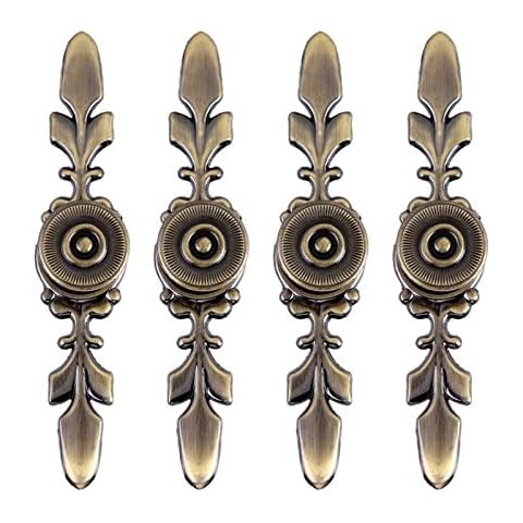 CHIFOOM 4 Pomos de Puerta Vintage con Patrón de Rosas Cover