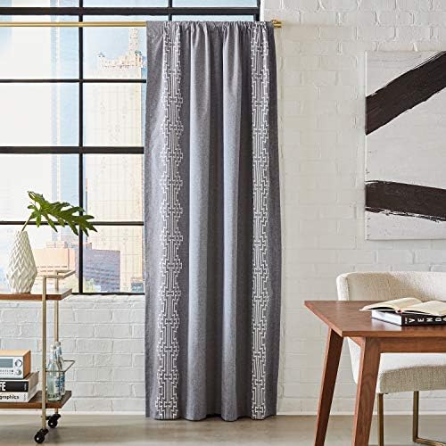 Amazon Brand – Rivet Embroidered Curtain, 84" x 52", Navy