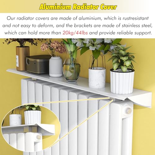 Cubierta de radiador para habitaciones infantiles estante protector de aluminio blanco 4