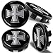 Produktbild Biomar Labs 4 x 68mm Felgendeckel Nabenkappen Nabendeckel Kappen Radnabendeckel Nabendeckung Radkappen Kompatibel für Artikelnummer 36136783536 Alufelgen Deckel Silber Schwarz Iron Cross CB 32