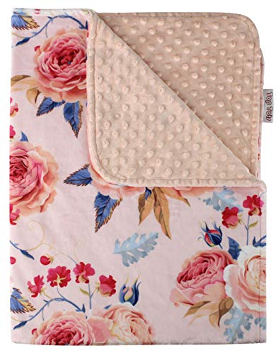 Top Tots Baby Blanket - Pink Roses on Pink