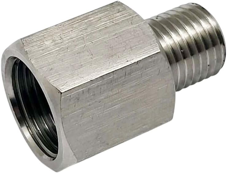 Autobahn88 Stainless Pipe/Hose Conversion Fitting, (BSP G 1/8" Female to 1/2" NPT Male)