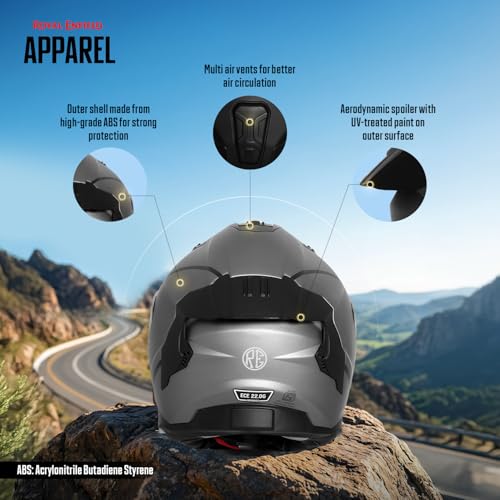 Image of Royal Enfield Velocity Full face Helmet| ISI & ECE 22.06 Certified | ABS Shell & EPS Liner | Pinlock Ready Anti-Scratch Visor | Sun Visor | Rear Spoiler | Polygiene Washable Liner | Multi Air Vents