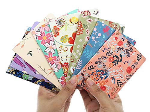 8Pcs Mini Notebook,Floral Patterns Portable Pocket Journal Steno Memo Notebook Minidaily Notepad(8 Patterns,Ruled Pages) #TOP4
