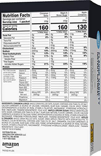 Amazon Brand - Happy Belly Instant Oatmeal, Variety Pack, 10 Count #TOP1