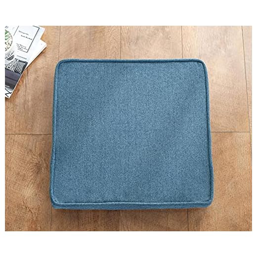 AORUI Stolsdyna med rörledningar, tvättbar trädgård lounge bänk dyna med dragkedja, rottingmöbler stol matta, kök matsal kudde avtagbara sittdynor, blå, 50 x 50 x 8 cm