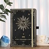 Diary 2026 - Diary 2026 a5 Week to View, January 2026 - December 2026 12 Months, Premium Leather Cover, Gold Stamp, Inner Pocket, Black - Image 2