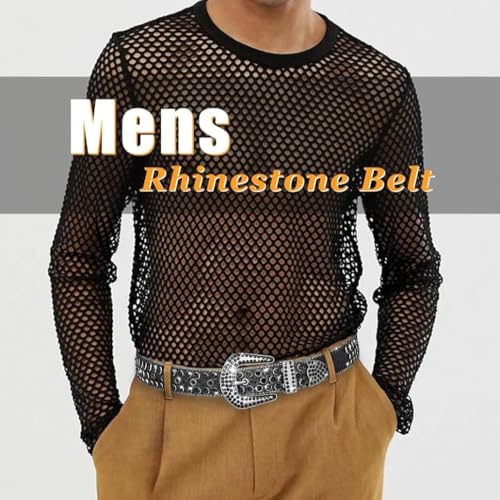 Men's & Women's Rhinestone Belt, Genuine Leather Cowboy Fashion with Crystal Studded3