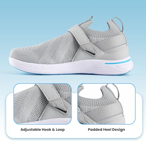 rosrabit Men's Walking Shoes, Wide Toe Box Breathable Barefoot Shoes, Lightweight Minimalist Slip-On Sneakers for Men Grey — view 4
