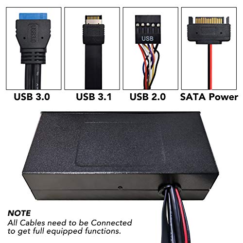 EZDIY-FAB PC Front Panel Internal Card Reader USB HUB, USB 3.1 Gen2 Type-C Port,USB 3.0 Support SD MS XD CF TF Card for Computer, Fits Any 5.25" Computer Case Front Bay