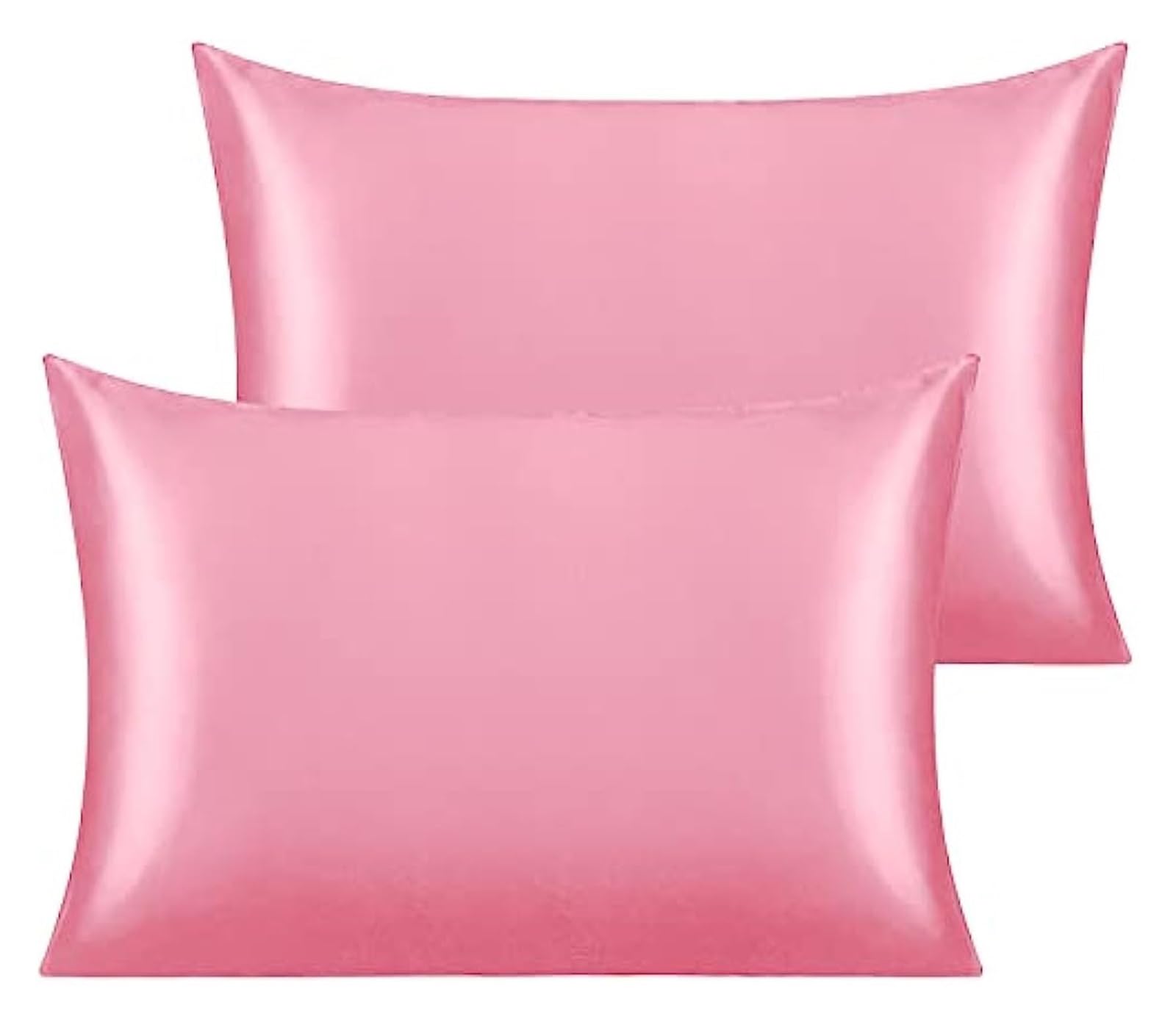 Federa Seta Cuscino Confezione da 2 federe in raso di seta for bambini, 30 x 50 cm, super morbide e setose, for cuscini da viaggio rinfrescanti.(Pink)