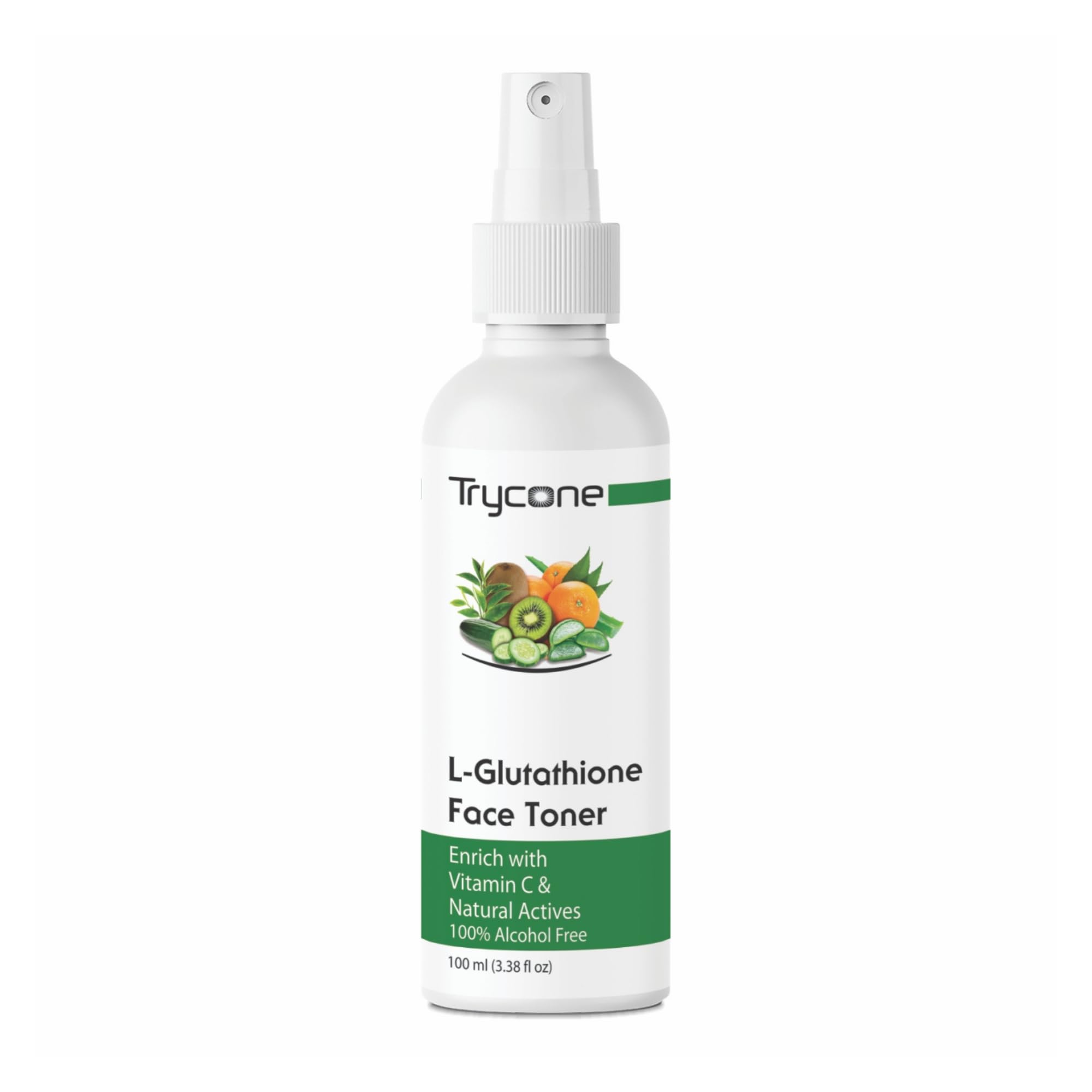 Trycone L Glutathione & Vitamin C Face Toner - Glowing Skin, Pore Tightening, Green Tea & Natural Extracts, Alcohol-Free, SLS & Paraben Free, Unisex, 100 ml