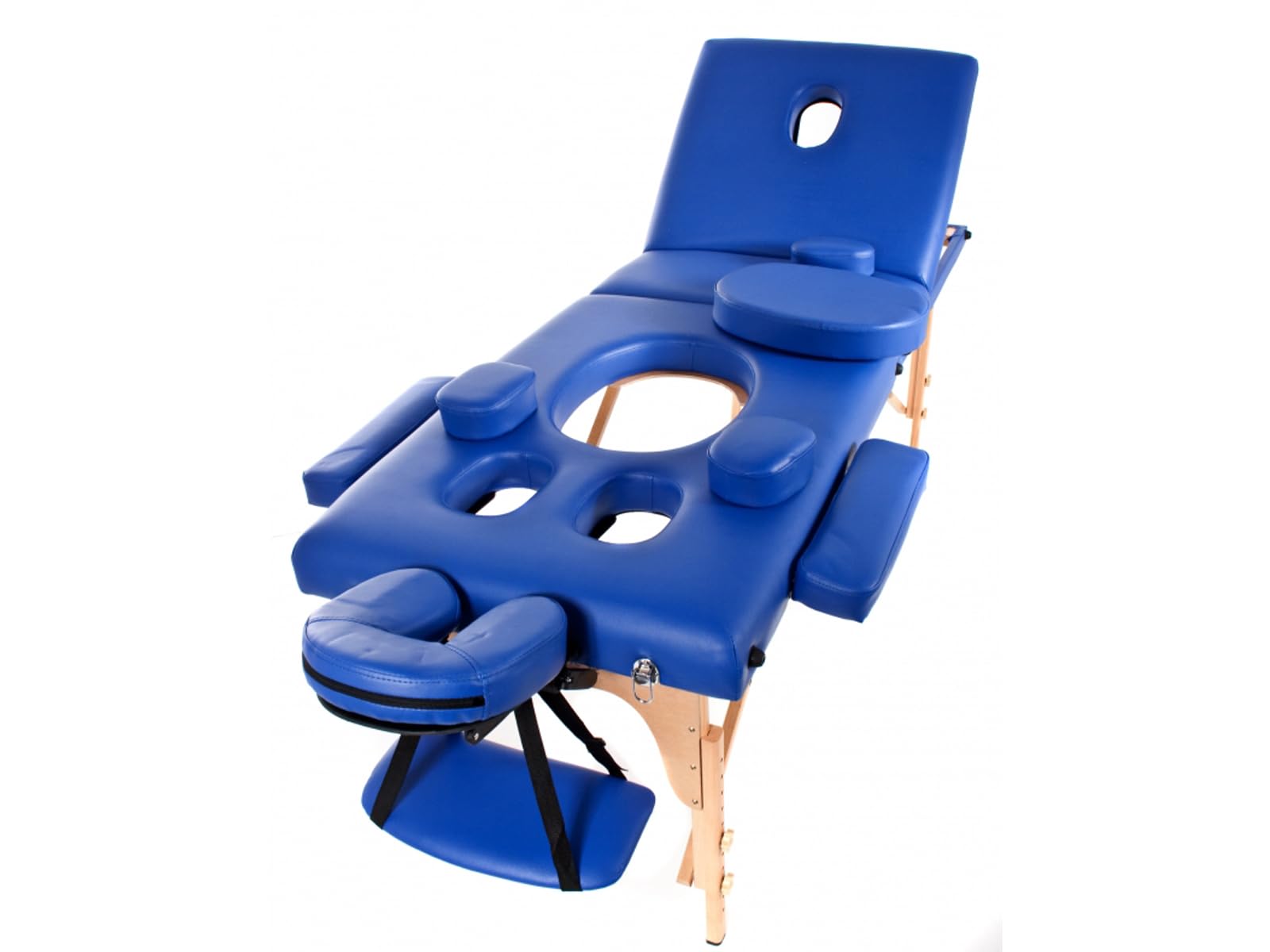 QUIRUMED Table de Massage pour Femmes Enceintes, Pliable, 194 x 70 cm,  Bleu, Bois, Simili-Cuir, Trou pour Le Ventre, Trou pour Le Visage,  Appui-tte Amovible, jusqu' 150 kg : Amazon.fr: Hygine et
