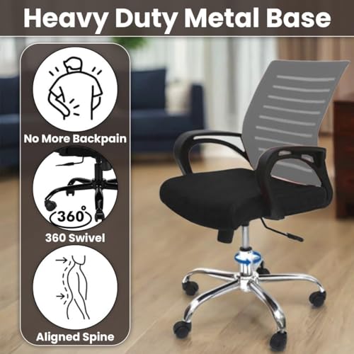 Image of Ngfc Office Chair for Home with Back Support Arm Rest 360 Degree Rotating Office Chair with Tilt Lock Mechanism High Comfort Seating Ergonomic Chair for Home & Office (1, Grey)