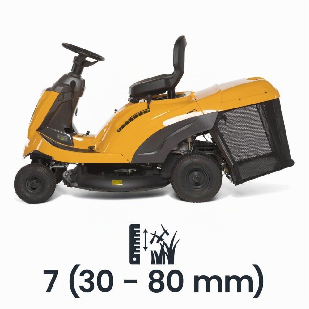 STIGA Cortacésped Combi 372 - Motor 414cc ST 400, cubierta de 72 cm, transmisión hidrostática, depósito de recolección de hierba de 170 l, tapón de mantillo incluido
