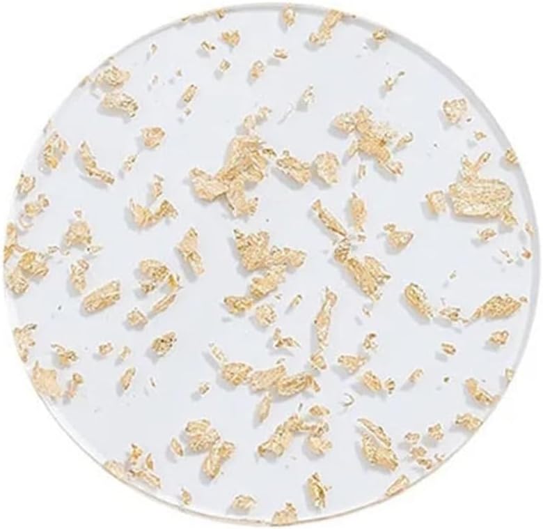 Acranged Table Mat Foil Acrylic Gold Coaster Non-Slip Ins Coffee