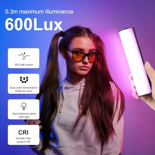 Image of PULUZ Photography Lighting, 360 Magnetic Handheld Light Wand with 2000mAh Rechargeable Battery, 2500-9000K Dimmable Tube Light for Camera, Studio Photography, TikTok, YouTube, Vlog (17cm /6.7 in)