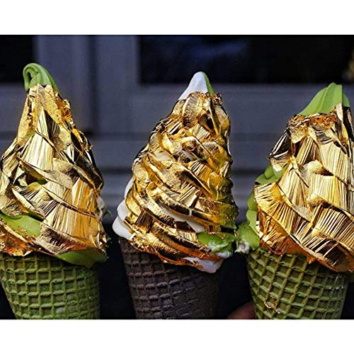 Edible Gold Leaf Sheets, 10pc 5cm 24K Gold Foil for Cake Baking, Makeup, Spa, Crafts, Gilding, Art, Decoration