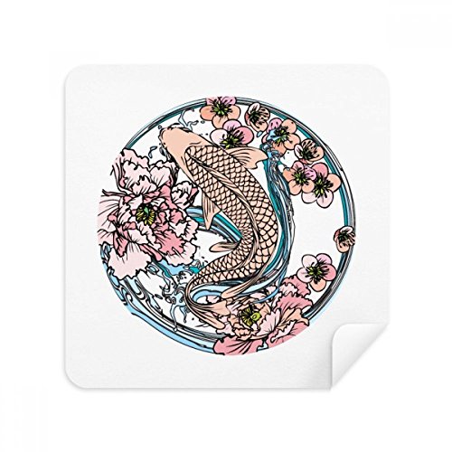 Téléphone screen cleaner motif lotus avec chiffon lunettes suède