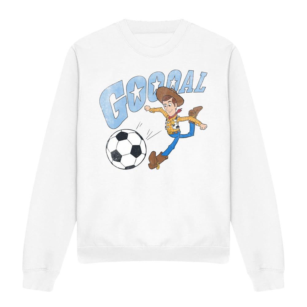 Disney Toy Story Woody Goal Unisex Sweatshirt, White, Small