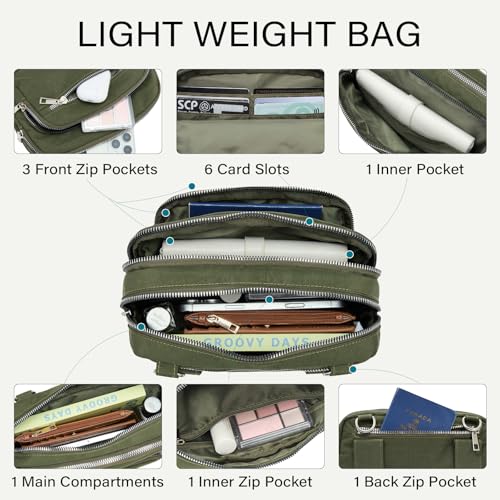 Image of CLUCI Anti Theft Crossbody Bags for Women Travel Small Crossbody Bag Purses for Women RFID Nylon Belt Bag