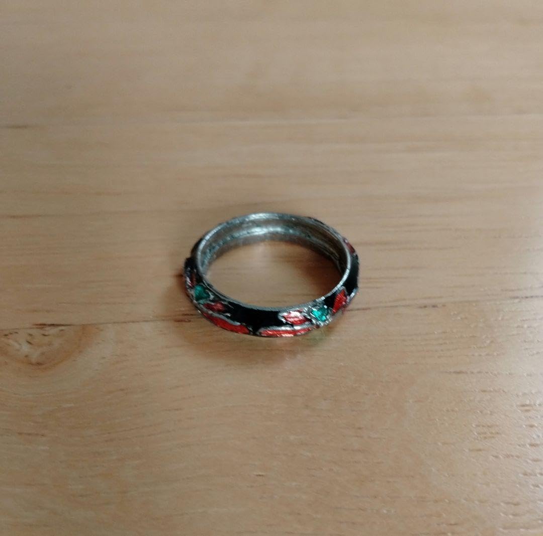 Amazon.co.jp: 旧家蔵中国骨董名品景泰藍おしゃれな指輪 美しい七宝