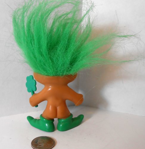 Muñeco Troll Russ Pelo Verde 7.62 cm Alto miniatura 3