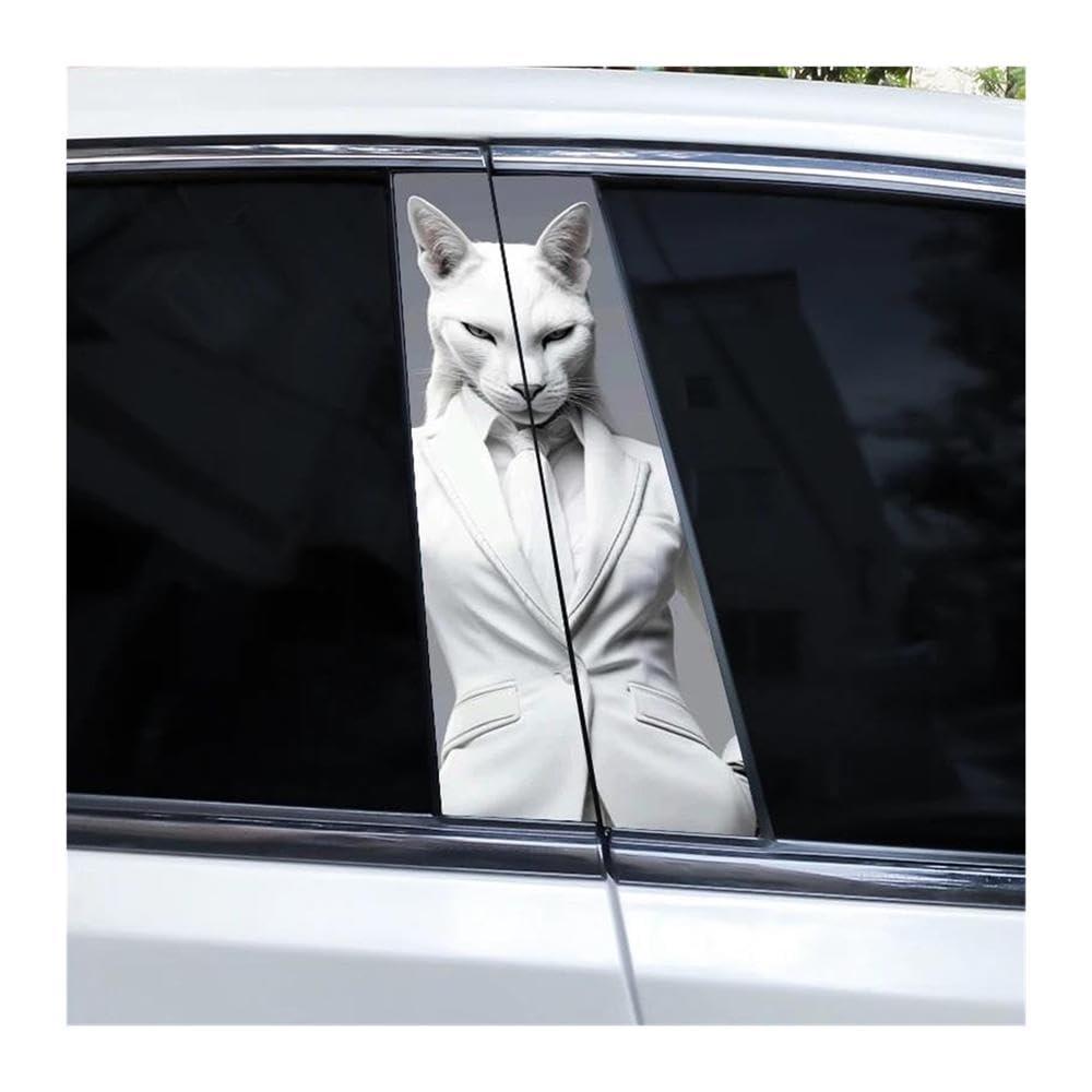 Decorative Items 2pcs Animal Pattern Car B-Pillar Scratch Resistant Decoration Decals(B)