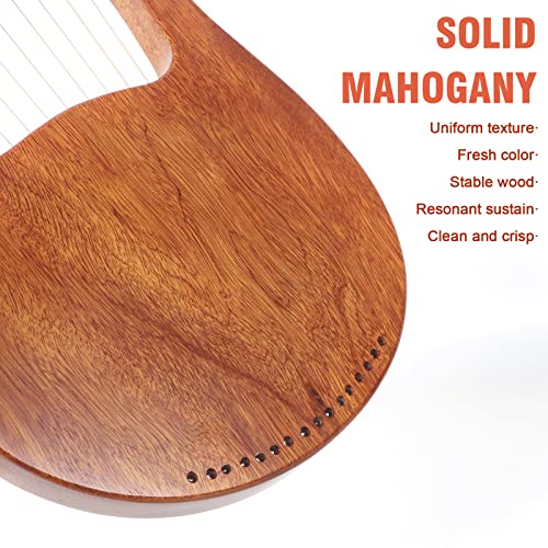 image for AKLOT 16 Metal Strings Lyre Harp Maple Saddle Mahogany Body Lyra Harp 