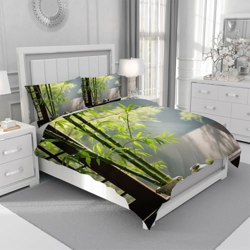 Housse de couette 140x200 douce en microfibre anti-plis vert - 5