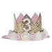 ACTLATI Cute Baby 3rd Birthday Party Headwear Glitter Crown Elastic Hair Band Flower Headband