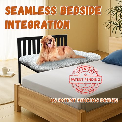 Beside Dog Bunk Beds for Large Dogs,Metal Dogs Bed Frame with Removable Cushion - Large - Image 3
