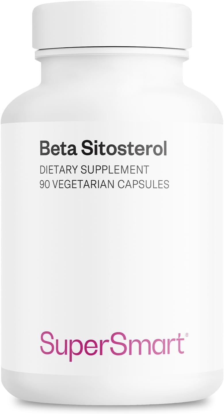 SuperSmart Beta-Sitosterol Supplement 180mg per Day (Patented) - Plant Sterols - Beta-Sitosterol Extract for Men | Non-GMO & Gluten Free - 90 Vegetarian Capsules