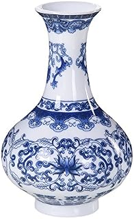 Vintage Chinese Wind Blue And White Porcelain Vase,Small Handmade Ceramic Vase Classic Ceramic Art Vase,Decorative Vases for Living Room Home Decoration Chinese Vases (B)