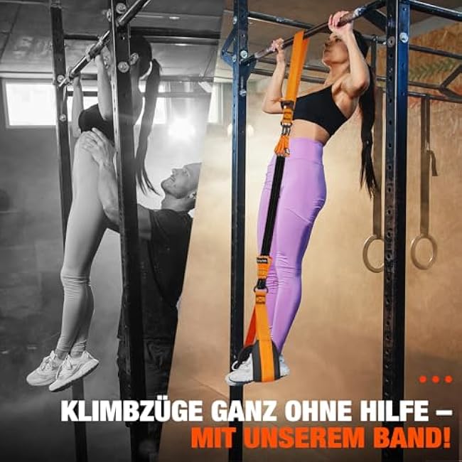 HPYGN Pull Up Assistance Bands, Heavy Duty Resistance Band for Pull Up Bar, Adjustable Weight/Size with Fabric Feet/Knee Rest, Bands for Pull Up Assist for Strength Training, Pull Up Assist Band