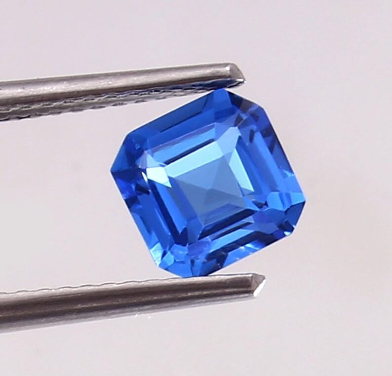 Saphir bleu bleuet naturel pierre facettée idéale pour fabriquer un cadeau - 3