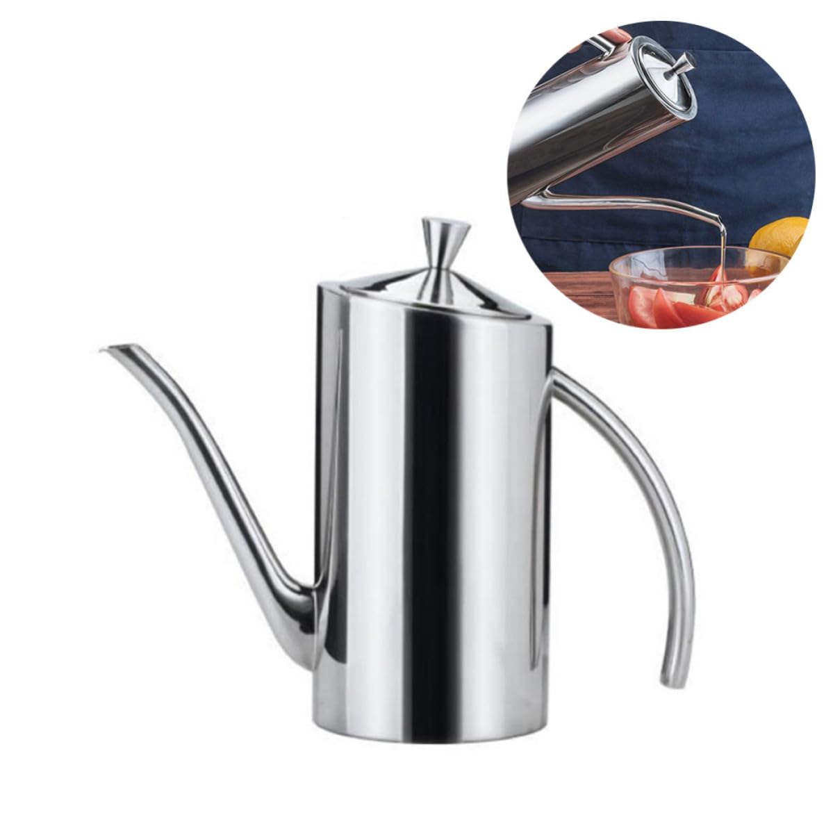 Healvian Dispenser Olio in Acciaio Inossidabile 500ml Bottiglia Antigoccia per Cucina e Ristorante Controllo Olio e Contenitore per Condimenti Liquidi