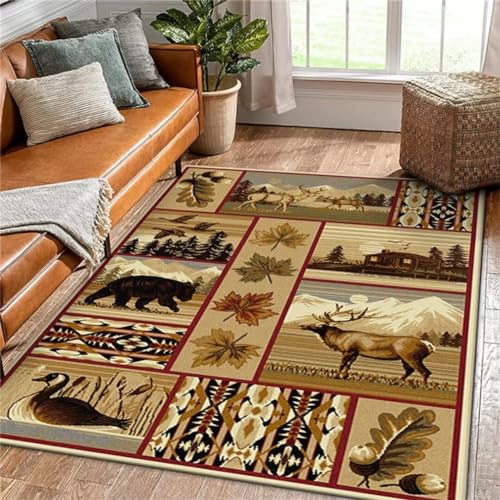 Tapis couloir et salon lavable style maison de campagne rétro - 2