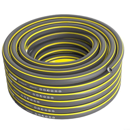 Alanmoship Tubo da giardino 5 m Tubo dell'acqua ad alta pressione flessibile in PVC tubo di irrigazione multiuso per piante da giardino lavaggio auto pulizia patio grigio lunghezza 5 metri