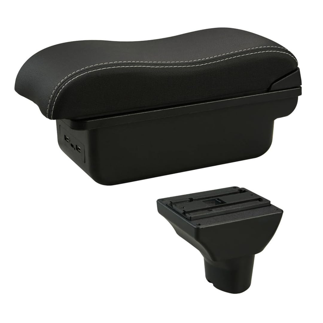 Toiumops Armrest for Hyundai I20, Car Armrest Box Center Console Store box(C3 White Line USB)