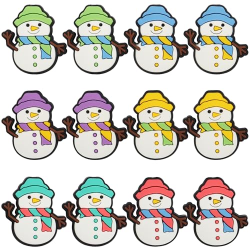12PCS Christmas Snowman Silicone Focal Beads Craft for Beadable Pen Making