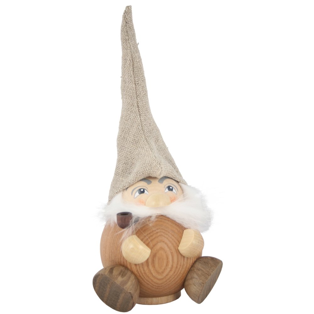 Seiffener Volkskunst | Räuchermann Figur | Waldzwerg 19 cm | Räucherfigur | Räuchermännchen Erzgebirge Original | 19028 | Waldzwerg Natur