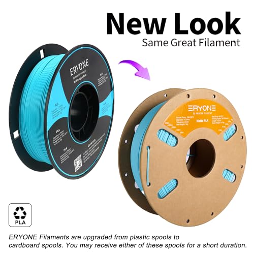 Image of ERYONE Matte PLA Filament for 3D Printer, Filament 1.75mm + /- 0.03mm, 1kg (2.2LBS) /Spool, Aqua Blue Teal